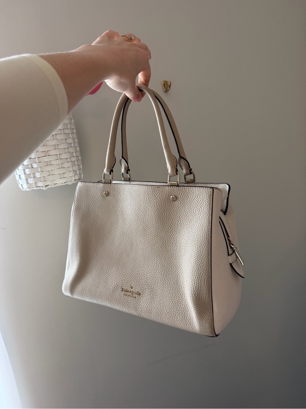 kate spade Cream Pebbled Leather Top-Handle Satchel